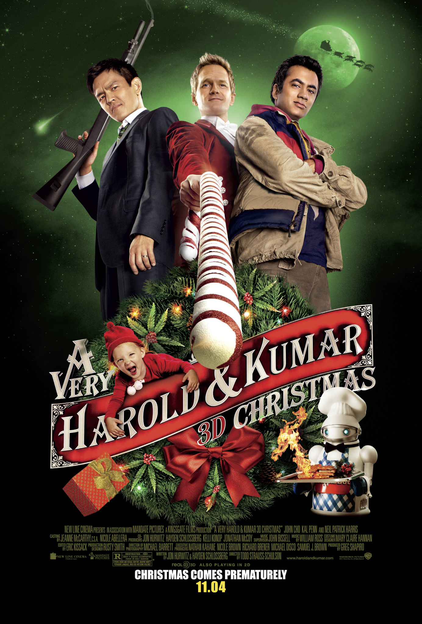 Le Joyeux Noël d'Harold et Kumar 2011 film scènes de nu